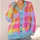 Pastel Rainbow Checks for Cozy Autumn Layering and Bright Everyday Women's Style All-over Print Knitted Cardigan - 4