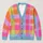 Pastel Rainbow Checks for Cozy Autumn Layering and Bright Everyday Women's Style All-over Print Knitted Cardigan - 1