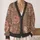 Vintage Terracotta Floral Paisley Botanical Motifs for Everyday Layering and Weekend Style All-over Print Knitted Cardigan - 2