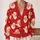 Winking Santa Claus Faces for Playful Christmas Holiday Layering All-over Print Knitted Cardigan - 2