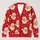 Winking Santa Claus Faces for Playful Christmas Holiday Layering All-over Print Knitted Cardigan - 1