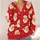 Winking Santa Claus Faces for Playful Christmas Holiday Layering All-over Print Knitted Cardigan - 4