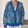 Blue Paisley Motifs for Colorful Autumn Layering and Everyday Bohemian Style All-over Print Knitted Cardigan - 2