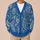 Blue Paisley Motifs for Colorful Autumn Layering and Everyday Bohemian Style All-over Print Knitted Cardigan - 6