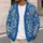 Blue Paisley Motifs for Colorful Autumn Layering and Everyday Bohemian Style All-over Print Knitted Cardigan - 5