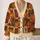 Autumn Pumpkins Maple Leaves and Plaid for Cozy Fall Outings and Everyday Layering All-over Print Knitted Cardigan - 2