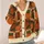 Autumn Pumpkins Maple Leaves and Plaid for Cozy Fall Outings and Everyday Layering All-over Print Knitted Cardigan - 4