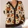 Halloween Pumpkin, Black Cat and Bat Motifs for Autumn Outings and Cozy Seasonal Wear All-over Print Knitted Cardigan - 4