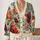 Watercolor Poppy And Anemone Blooms For Relaxed Autumn Garden Days And Layering All-over Print Knitted Cardigan - 2