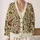 Ivory Olive Botanical Scrolls for Cozy Autumn Outings and Everyday Layering All-over Print Knitted Cardigan - 2