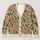 Ivory Olive Botanical Scrolls for Cozy Autumn Outings and Everyday Layering All-over Print Knitted Cardigan - 1