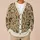 Ivory Olive Botanical Scrolls for Cozy Autumn Outings and Everyday Layering All-over Print Knitted Cardigan - 6