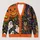 Pumpkin, Black Cat and Haunted House Halloween Autumn Fall Style for Women All-over Print Knitted Cardigan - 1