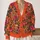 Coral Botanical Birds and Wildflowers for Cozy Autumn Layering, Women's Nature Style All-over Print Knitted Cardigan - 2