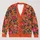 Coral Botanical Birds and Wildflowers for Cozy Autumn Layering, Women's Nature Style All-over Print Knitted Cardigan - 1