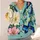 Blue Butterfly And Floral Garden Motifs For Relaxed Everyday Nature-Inspired Style All-over Print Knitted Cardigan - 4