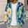 Blue Butterfly And Floral Garden Motifs For Relaxed Everyday Nature-Inspired Style All-over Print Knitted Cardigan - 5