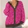 Magenta Glitter Speckle Style for Bold Everyday Layering and Evening Wear All-over Print Knitted Cardigan - 4