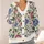 Vintage Pink Blue Floral Blooms for Relaxed Everyday Layering All-over Print Knitted Cardigan - 4