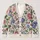 Vintage Pink Blue Floral Blooms for Relaxed Everyday Layering All-over Print Knitted Cardigan - 1