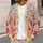 Red Lavender Cellular Floral Motif for Creative Everyday Layering and Artful Autumn Style All-over Print Knitted Cardigan - 5
