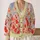 Red Lavender Cellular Floral Motif for Creative Everyday Layering and Artful Autumn Style All-over Print Knitted Cardigan - 2