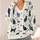 Whimsical Navy Cat Motifs for Cozy Everyday Layering and Relaxed Autumn Outings All-over Print Knitted Cardigan - 4