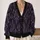Purple Gothic Damask for Halloween Nights and Dark Academia Everyday Style All-over Print Knitted Cardigan - 2