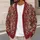 Vintage Crimson Floral Damask for Everyday Bohemian Layering and Women All-over Print Knitted Cardigan - 5