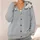 Playful Sheep and Falling Snow Motif for Cozy Countryside Everyday Layering All-over Print Knitted Cardigan - 4