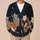 Sleepy Cat and Crescent Moon Motifs for Cozy Everyday Layering for Cat Lovers All-over Print Knitted Cardigan - 6
