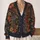 Autumn Folk Botanical Motifs for Cozy Everyday Layering in Rich Rust and Midnight Blue All-over Print Knitted Cardigan - 2