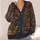 Autumn Folk Botanical Motifs for Cozy Everyday Layering in Rich Rust and Midnight Blue All-over Print Knitted Cardigan - 4