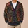 Autumn Folk Botanical Motifs for Cozy Everyday Layering in Rich Rust and Midnight Blue All-over Print Knitted Cardigan - 6