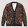 Autumn Folk Botanical Motifs for Cozy Everyday Layering in Rich Rust and Midnight Blue All-over Print Knitted Cardigan - 1