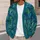 Peacock Feather Motif for Elegant Everyday Layering and Nature Inspired Style All-over Print Knitted Cardigan - 5