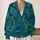 Peacock Feather Motif for Elegant Everyday Layering and Nature Inspired Style All-over Print Knitted Cardigan - 2
