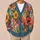 Bohemian Floral Patchwork for Colorful Everyday Layering and Creative Weekend Style All-over Print Knitted Cardigan - 6