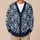Navy Ivory Sunburst Floral Motif for Relaxed Everyday Layering and Boho Style All-over Print Knitted Cardigan - 6