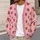 Red Strawberry Motif in Blush Pink for Cozy Autumn Outings and Everyday Wear All-over Print Knitted Cardigan - 5