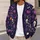 Purple Skull Pumpkin Halloween Motifs for Cozy Autumn Nights and Festive Layering All-over Print Knitted Cardigan - 5