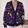 Purple Skull Pumpkin Halloween Motifs for Cozy Autumn Nights and Festive Layering All-over Print Knitted Cardigan - 2