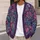 Violet Paisley Floral Garden for Colorful Everyday Autumn Layering All-over Print Knitted Cardigan - 5