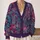 Violet Paisley Floral Garden for Colorful Everyday Autumn Layering All-over Print Knitted Cardigan - 2