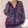 Violet Paisley Floral Garden for Colorful Everyday Autumn Layering All-over Print Knitted Cardigan - 4