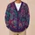 Violet Paisley Floral Garden for Colorful Everyday Autumn Layering All-over Print Knitted Cardigan - 6