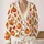 Rustic Autumn Pumpkins and Maple Leaves for Cozy Harvest Season Everyday Layering All-over Print Knitted Cardigan - 2