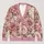 Blush Pink and Ivory Floral Blooms for Cozy Everyday Layering and Spring Outings All-over Print Knitted Cardigan - 1