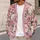 Blush Pink and Ivory Floral Blooms for Cozy Everyday Layering and Spring Outings All-over Print Knitted Cardigan - 5
