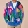 Vibrant Abstract Color-Block Shapes for Creative Everyday Layering and Casual Outings All-over Print Knitted Cardigan - 6